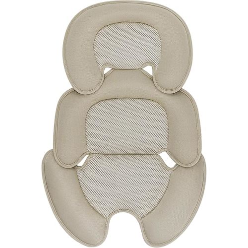 Newborn Baby Support Cushion Infant Insert 3D Mesh Breathable Liner Compatible with Stroller, Car seat, High Chair Etc (Beige)