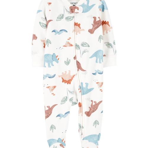 Multi Baby Dinosaur 2-Way Zip Cotton Sleeper pyjamas | Carter’s Oshkosh Canada