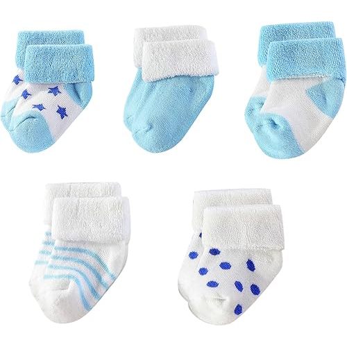 Unisex Baby Terry Socks 5-Pack for Baby boy and girl 0-12 Months Warm Cotton Socks