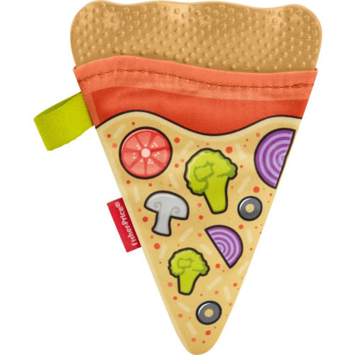Fisher-Price Pizza Teether Pretend Food Baby Toy BPA-Free Silicone for Newborns, Unisex
