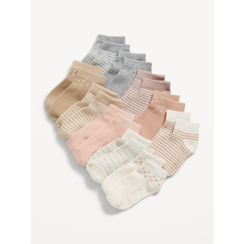 Unisex 10-Pack Ankle Socks for Toddler & Baby