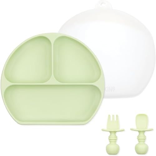 Bumkins Training Chewtensils & Lid - Green