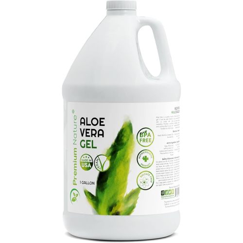 Premium Nature Pure Aloe Vera Gel For Face & Dry Skin, Sunburn Relief, Aloe Vera Gel for Skin Moisturizer Aloe Vera Gel from Aloe Vera Plant Aloe Vera Gel for Hair Aloe Gel 1 Gallon