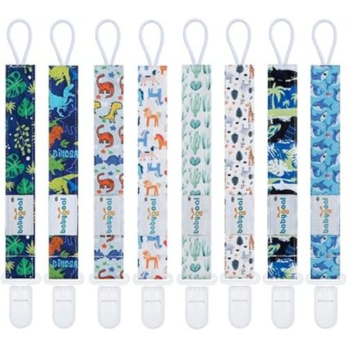 Babygoal Pacifier Clips, 8 Pack 8PS49-B