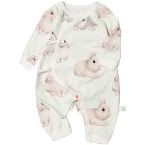 100% Organic Cotton Soft 0-6 Months Newborn Baby Romper Jumpsuits for Boys and Girls Unisex Long Sleeve