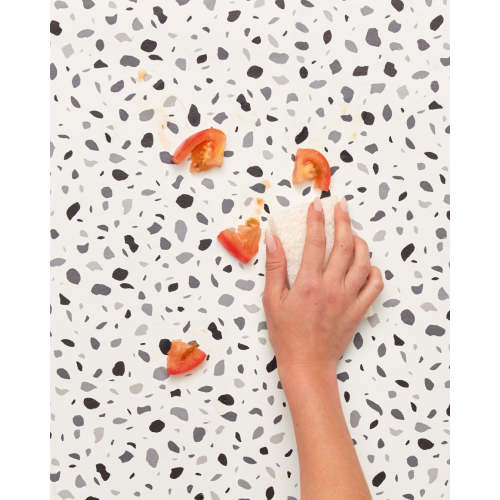 Splat Mat - Black & White Terrazzo