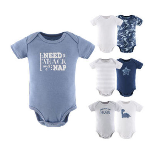 The Peanutshell Blue Camo Baby Boys 7-pc. Short Sleeve Bodysuit