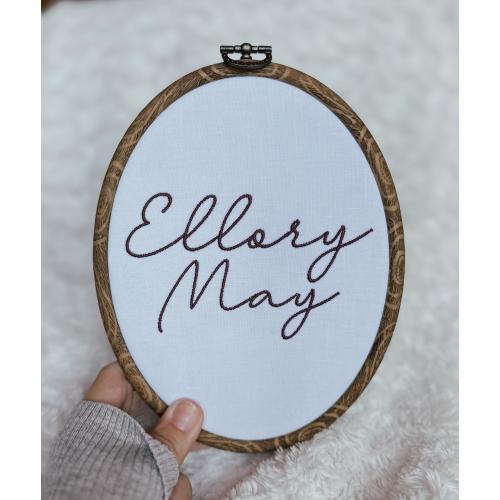 Personalized Baby Name Announcement, Embroidered Hospital Name Announcement, Custom Oval Annpuncment for Hospital, Newborn Name Announcement