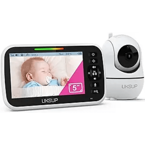 Baby Monitor with Camera and Audio- Video Baby Monitor with 960ft Long Range, Remote Pan-Tilt-Zoom, Night Vision, Temperature Sensor, 2-Way Talk, 8 Lullabies, 30-Hour Battery & No WiFi