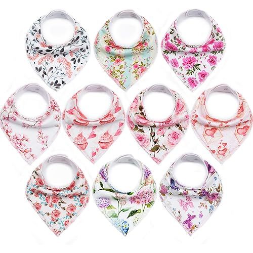 Upsimples 10-Pack Baby Bandana Bibs for Boys - Super Absorbent for Drooling and Teething
