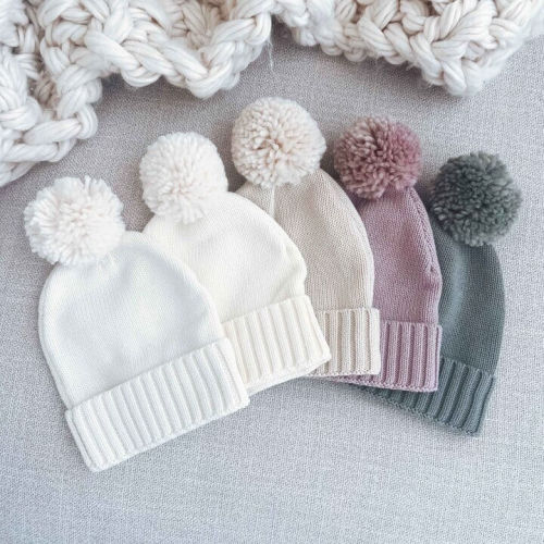 Knit Baby Pom Pom Beanie