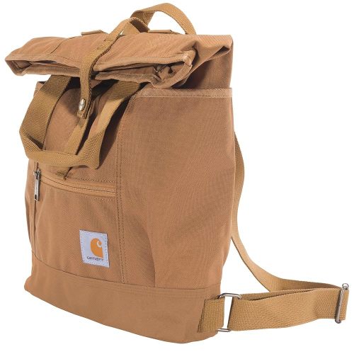 Carhartt Convertible Backpack Tote, Durable Tote Bag with Adjustable Backpack Straps and Laptop Sleeve, Carhartt Brown