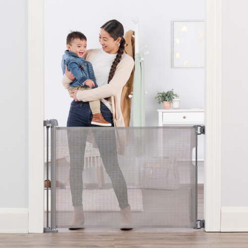 Regalo Retractable Baby Safety Gate, Fits Openings Up to 50" Wide, Wall-Mounted for Doorways & Stairs, Mounting Hardware Included