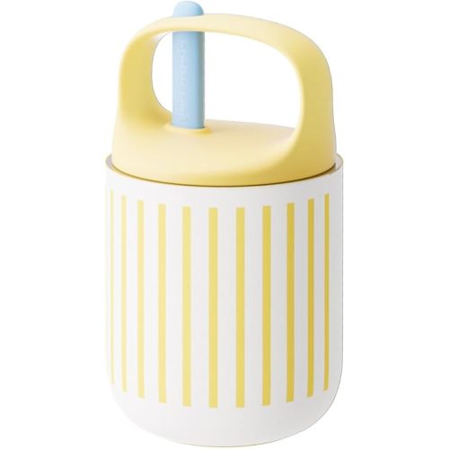 Food Jar 15 oz | Stainless Steel Vacuum Insulated Thermos for Hot Food and Cold Food | Wide Mouth Leak Proof Lunch Storage for Smoothie Bowl, Soup, Yogurt(Yellow and White)