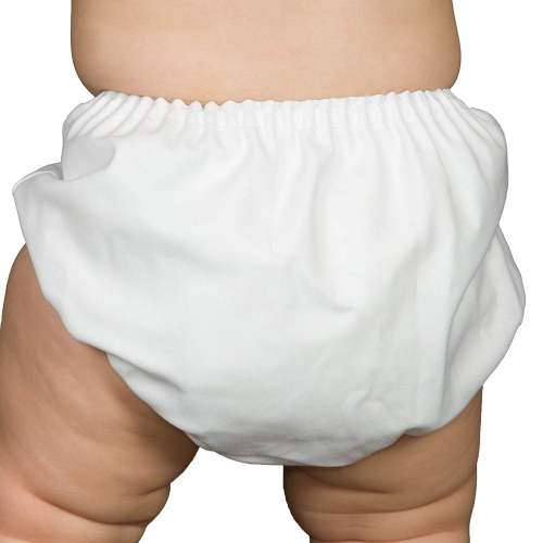 Unisex White Batiste Diaper Cover