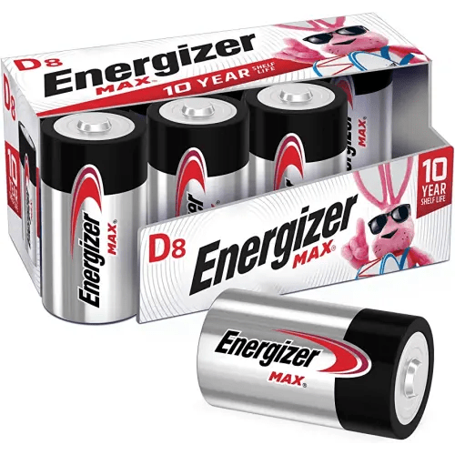 Energizer D Batteries, D Cell Battery Premium Alkaline, 8 Count