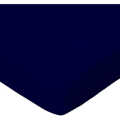 SheetWorld Baby Fitted Bassinet Sheet Fits Nuna Mixx 12 x 29 inches, 100% Cotton Woven Sheet, Unisex Boy Girl, Solid Navy Woven, Made in USA