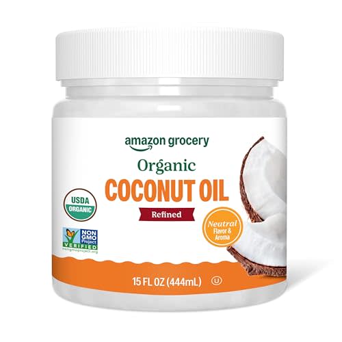 Amazon Grocery, Organic Refined Coconut Oil, 15 Fl Oz