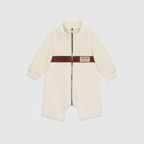 Baby cotton sleepsuit with Gucci label