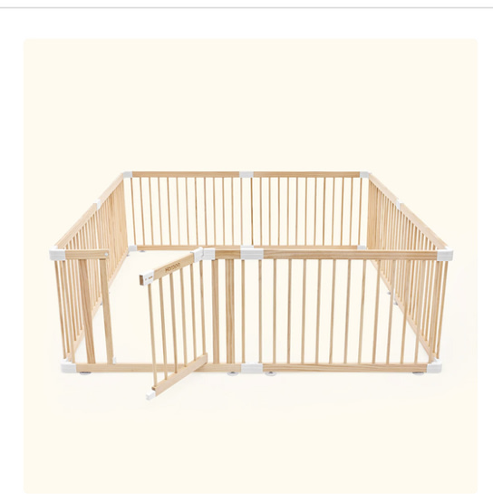 HARPPA Grovi Wooden Baby Gate Playpen | Non-Toxic Foldable DIY Adjustable Play Yard for Infants & Toddlers – Natural Finish Baby Fence for Small & Large Spaces