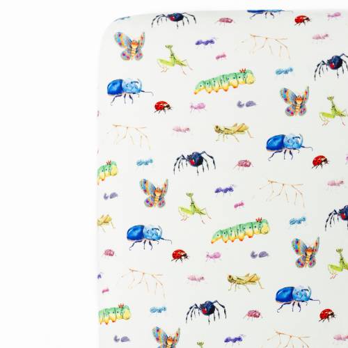 BUGS Crib Sheet, Super Soft Bamboo Crib Sheet, Baby Boy Nursery Bamboo Crib Sheet, Super Soft Bugs and Insects Crib Sheet
