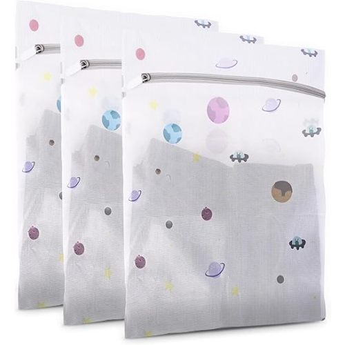 Durable Mesh Laundry Bag, Durable Laundry Bags with Premium Zipper (Planet)