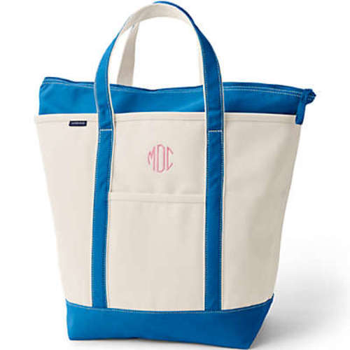 Medium Natural 5 Pocket Open Top Canvas Tote Bag | Lands' End