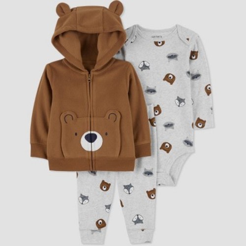 Carter's Just One You® Baby Boys' Bear Cardigan & Bodysuit Set - Brown, Size: 3M