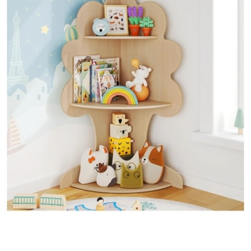 Amazon.com: Curipeer Tree Kids Bookshelf, Corner Bookshelf Kids, Bookshelf for Kids, Baby Bookshelf and Toy Storage, Wooden Kids Bookcase, Toddler Book Shelf Organizer for Kids Rooms, Nursery, Natural Wood : Home & Kitchen