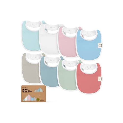 8-Pack Baby Drool Bibs, One Size