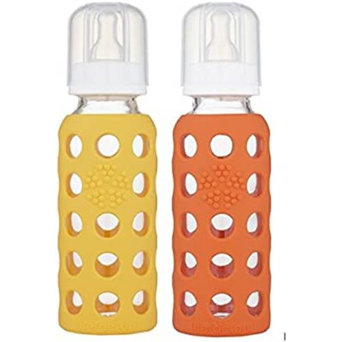 Lifefactory 8oz Stainless Steel Baby Bottle, Cantalope