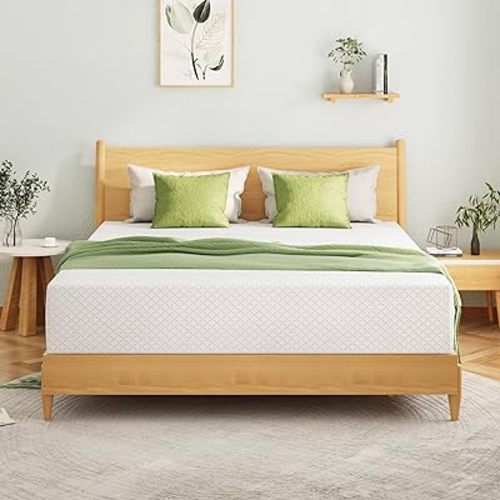 EGOHOME King Size Memory Foam Mattress, 12 Inch Bed Mattress in a Box with Cooling Green Tea Gel, Relieve Pressure with Medium Firm Support, CertiPUR-US Certified, 80''L x 76''W, White