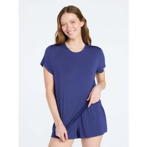 Joyspun Women’s Scoop Neck Sleepwear Modal Tee with Short Sleeves, Sizes S-3X