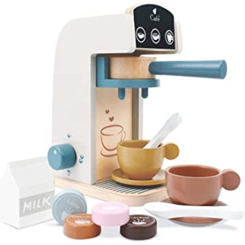 Coffee Maker,Play Kitchen Accessories Kids Wooden Coffee Maker,Espresso  Machine Playset Montessori kitchen,Wooden Play Kitchen Accessories Coffee  Maker,Upgraded Toy Coffee Set for for Girls 
