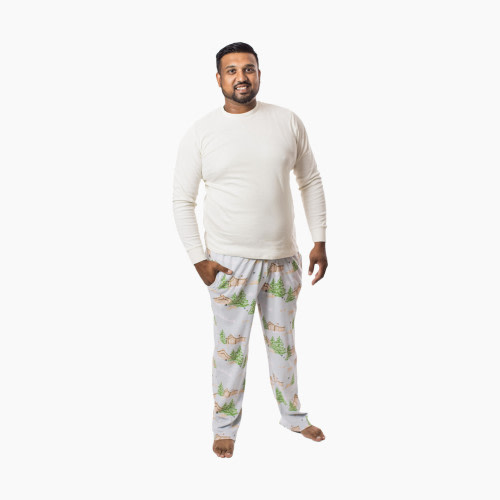 Burt's Bees Baby Mens Winter Cabin Matching Family Pajama Set - Medium