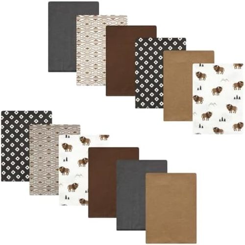 Luvable Friends Hudson Baby Flannel Burp Cloths 12pk Set