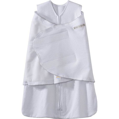 Halo 100% Cotton Muslin Sleepsack Swaddle, 3-Way Adjustable Wearable Blanket, Silver Pin Dot, Small, 3-6 Months