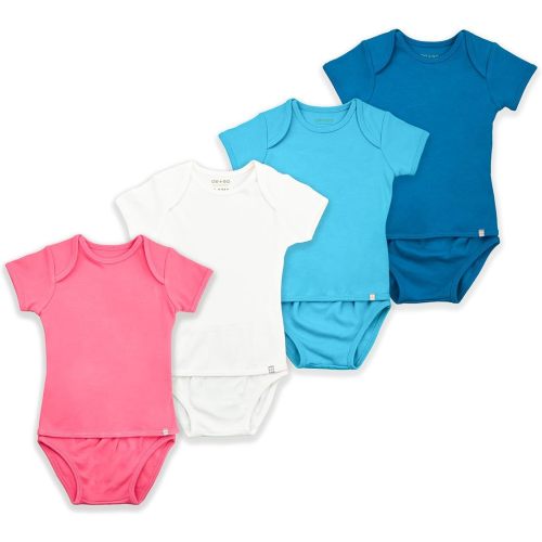 OETEO OEKO-Tex Certified Cotton Easy-To-Wear No Snaps No Buttons Baby Bodysuits - Adaptive Gtube One-Piece Pack