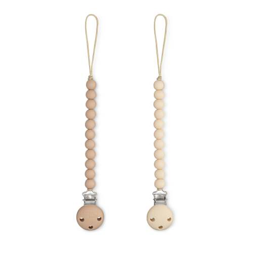 Pacifier Clips, 2 Pack by Comfy Cubs - Beige & Light Beige