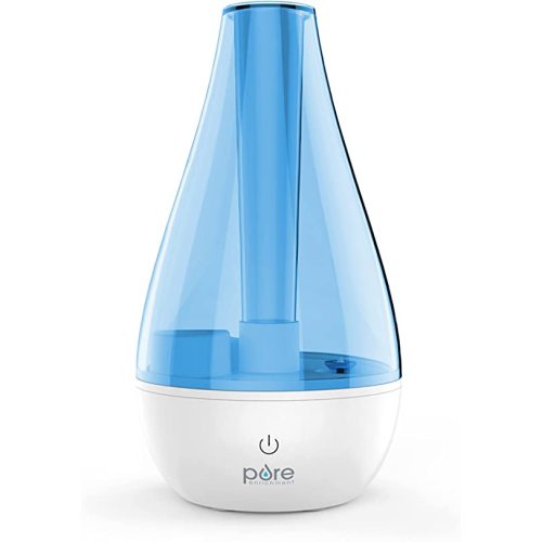 Pure Enrichment MistAire Studio Ultrasonic Cool Mist Humidifier - Compact Overnight Operation for Small Rooms, 2 Mist Settings, Optional Night Light, & Auto Shut-Off - For Offices, Nurseries, & Plants - MistAire Studio (Small)