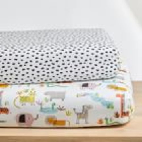 Crib Fitted Sheet Bundle - Super Safari | West Elm