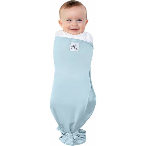 The Ollie Swaddle – Sleep Swaddle for Babies | Breathable, Moisture-Wicking Fabric to Prevent Overheating | Soft, Adjustable Fit | Ideal for Newborns & Infants (Sky)