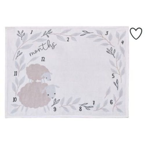 Nojo Together Is Better White, Gray, And Taupe Mama And Baby Lamb Milestone Blanket