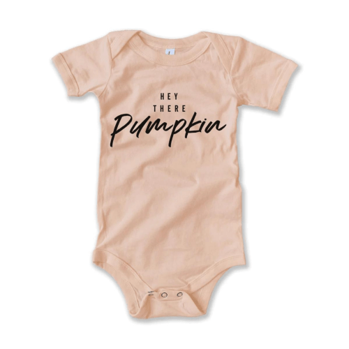 Short Sleeve Bodysuit, Hey There Pumpkin