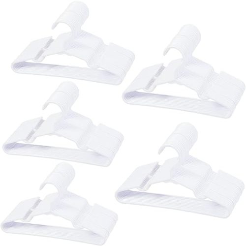 100 pcs White Baby Nursery Closet Hangers,Non-Slip Laundry Infant Pant Hanger for Newborn Clothes,Ultra-Thin Child Coat Hanger for Girl Boy Toddler Kids