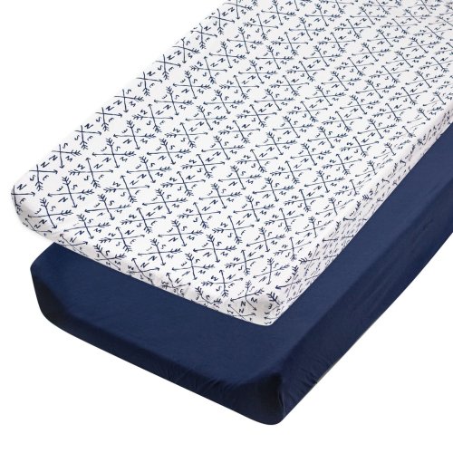 2-Pack Organic Cotton Changing Pad Covers - Pattern Play/Heather Gray