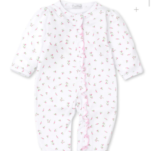 Garden Roses Ruffle Zip Footie