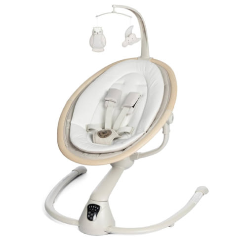 Maxi-Cosi Cassia Baby Swings for Infants: Smart Portable Baby Swing with Music, Lightweight & Foldable Baby Swing, 360 Rotation Infant Swing, Classic Oat