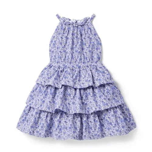 Girl Violet Floral Floral Tiered Ruffle Dress by Janie and Jack