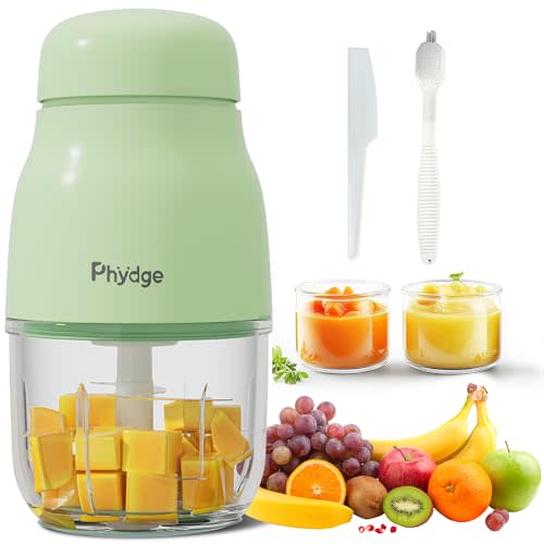 Phydge Baby Food Maker - Green Blender and Puree Maker, 10oz Food Processor for Fruit, Vegetable, Meat - 10-Second Quick Soft Food Prep